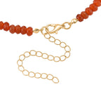 Muschelkernperle-Halskette mit Orangem Quarzit, verstellbar 40+10cm, goldfarben