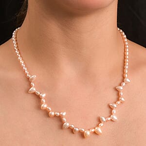 Premium Mehrfarbige Süßwasser Perle Halskette ca. 45 cm 925 Silber Rhodiniert 100.00 ct