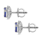 Rhapsody AAAA Tansanit, Weißer Diamant AGI zertifiziert Ohrringe 950 Platin ca. 2.30 ct