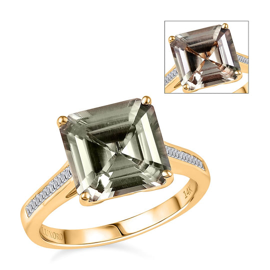 LUXORO AAA Turkizit, Weißer Diamant AGI zertifiziert Ring 585 Gold (Größe 20.00) ca. 6.05 ct