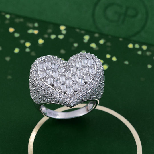 Weißer Zirkon, Kanchanaburi Blauer Saphir Ring 925 Silber rhodiniert (Größe 17.00) ca. 4,70 ct