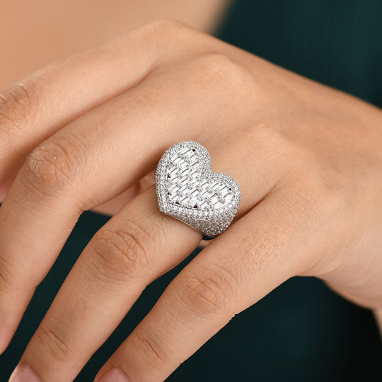Weißer Zirkon, Kanchanaburi Blauer Saphir Ring 925 Silber rhodiniert (Größe 17.00) ca. 4,70 ct