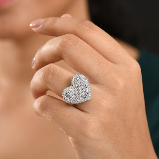 Weißer Zirkon, Kanchanaburi Blauer Saphir Ring 925 Silber rhodiniert (Größe 17.00) ca. 4,70 ct