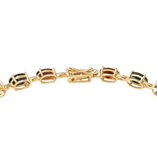 AAA Mehrfarbig-Turmalin Armband ca. 19 cm 375 Gold ca. 10,76 ct.