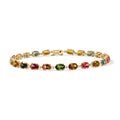 AAA Mehrfarbiges-Turmalin Armband ca. 20 cm 375 Gold ca. 11.25 ct
