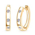 LUXURIANT SI-GH Labor Diamant Creolen, 925 Silber 750 Gelbgold Vermeil - 0,33 ct.