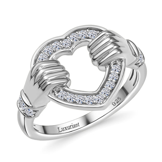 LUXURIANT SI Labor Diamant Ring, 925 Silber 750 Gelbgold Vermeil - 0,25 ct.