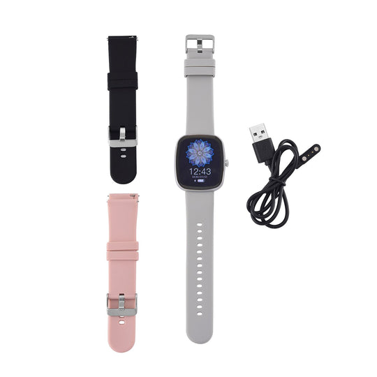 VS10 Smartwatch - 4-in-1 Set, 1,83 TFT Touchscreen, 3 Silikonarmbänder, Bluetooth-Anrufe, Sprachassistent, Sportmodi, Herzfrequenz- und Schlaftracking, Schwarz