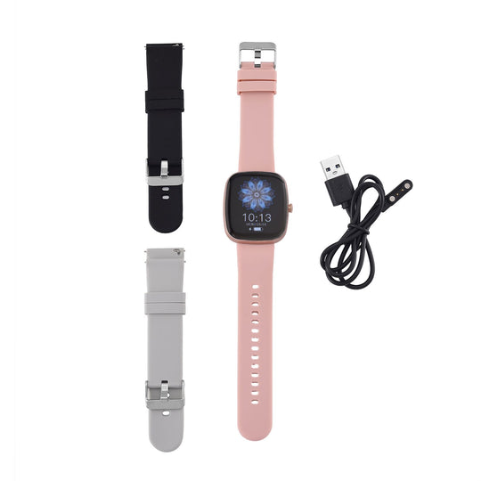 VS10 Smartwatch - 4-in-1 Set, 1,83 TFT Touchscreen, 3 Silikonarmbänder, Bluetooth-Anrufe, Sprachassistent, Sportmodi, Herzfrequenz- und Schlaftracking, Schwarz