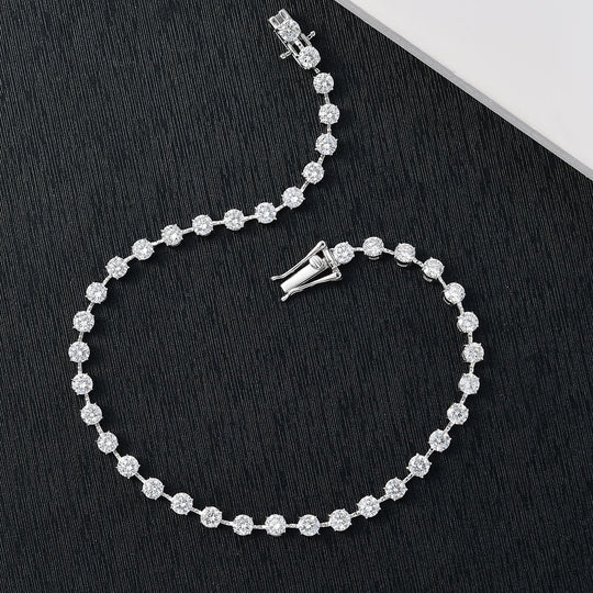 LUXURIANT DIAMOND - Lab Grown Diamant VS-EF IGI zertifiziert Armband ca. 19 cm 375 Weiß Gold ca. 4.00 ct