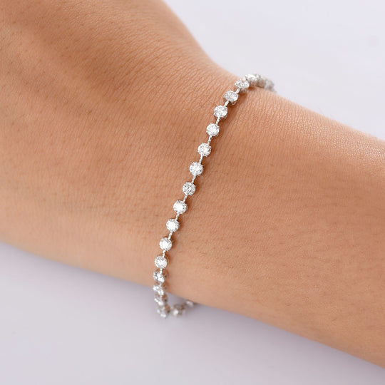 LUXURIANT DIAMOND - Lab Grown Diamant VS-EF IGI zertifiziert Armband ca. 19 cm 375 Weiß Gold ca. 4.00 ct