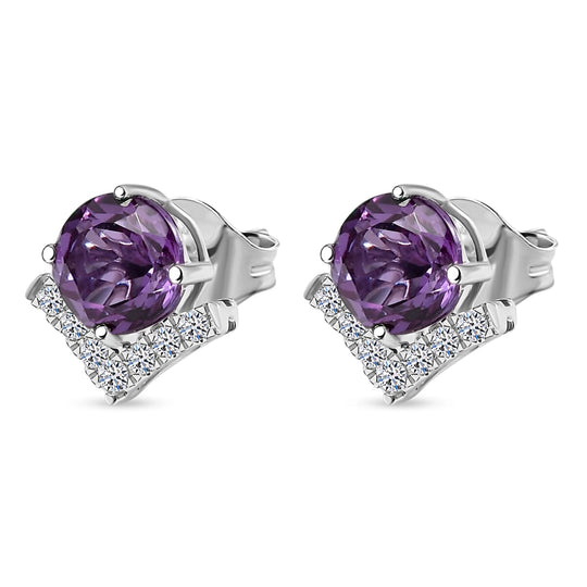 AAA Lab Grown Farbwechsel-Saphir, Lab Grown Diamant AGI zertifiziert Ohrringe 417 Gold ca. 4.20 ct