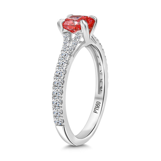 LUXURIANT DIAMOND - Lab Grown Rosa Diamant VS, Lab Grown Diamant VS-EF IGI zertifiziert Ring 950 Platin (Größe 18.00) ca. 1.50 ct