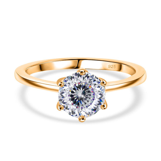 Djoy Moissanit Ring 925 Silber rosévergoldet (Größe 20.00) ca. 1.26 ct