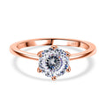 D’Joy Moissanit Ring, 925 Silber mit E-Beschichtung Roségold - 1,26 ct.