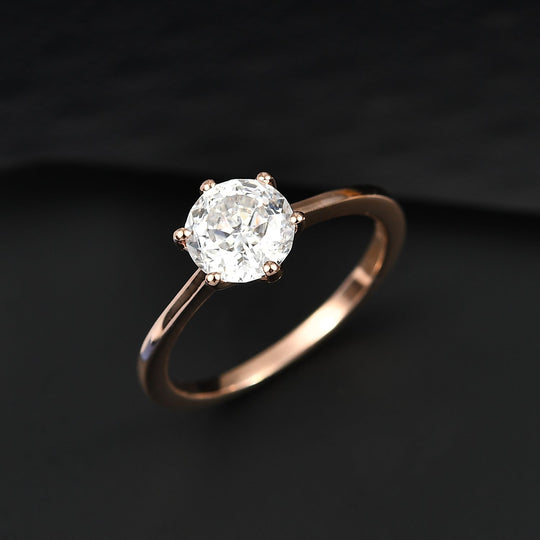 Djoy Moissanit Ring 925 Silber rosévergoldet (Größe 20.00) ca. 1.26 ct