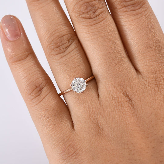 Djoy Moissanit Ring 925 Silber rosévergoldet (Größe 20.00) ca. 1.26 ct