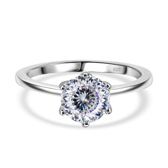 Djoy Moissanit Ring 925 Silber rosévergoldet (Größe 20.00) ca. 1.26 ct