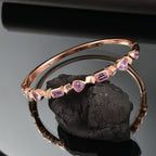 Zeitlose Art Kollektion - AA Rose De France Amethyst Armreif ca. 19 cm Messing ca. 3.93 ct