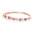 Zeitlose Art Kollektion - AA Rose De France Amethyst Armreif ca. 19 cm Messing ca. 3.93 ct