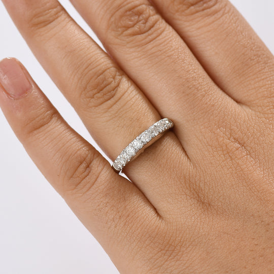 Moissanit Ring 925 Silber rhodiniert (Größe 17.00) ca. 0,76 ct