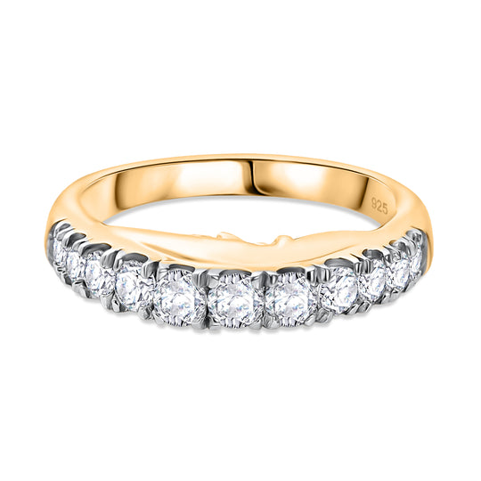 Moissanit Ring 925 Silber rhodiniert (Größe 17.00) ca. 0,76 ct