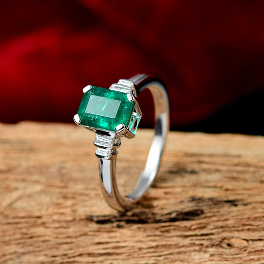 Rhapsody AAAA Gemfields Kagem Sambischer Smaragd, Diamant VS-EF Ring 950 Platin (Größe 18.00) ca. 1.81 ct