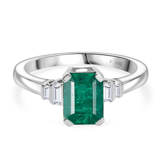 Rhapsody AAAA Gemfields Kagem Sambischer Smaragd, Diamant VS-EF Ring 950 Platin (Größe 18.00) ca. 1.81 ct