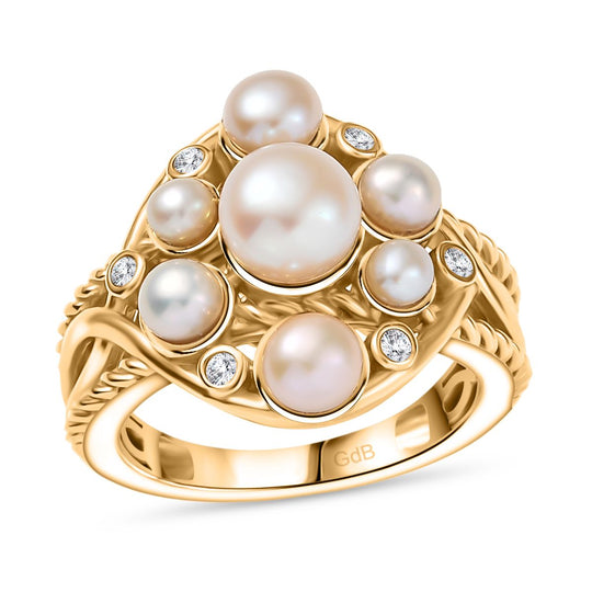Süßwasser Perle (6-6.5 mm) Ring Nickelfreies Messing