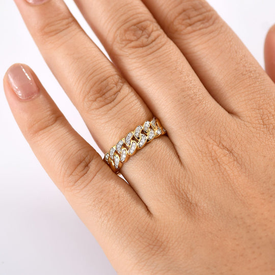 LUXURIANT DIAMOND - Lab Grown Diamant SI-GH Ring, 925 Silber 750 Gelbgold Vermeil (Größe 20.00) ca. 0.25 ct