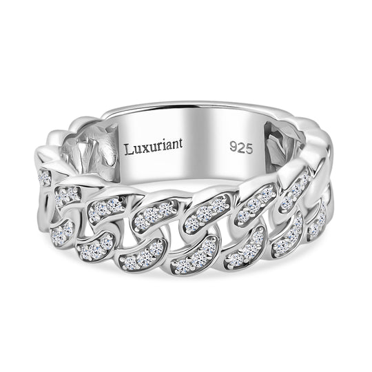 LUXURIANT DIAMOND - Lab Grown Diamant SI-GH Ring, 925 Silber 750 Gelbgold Vermeil (Größe 20.00) ca. 0.25 ct