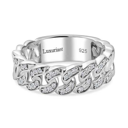LUXURIANT DIAMOND - Lab Grown Diamant SI-GH Ring, 925 Silber 750 Gelbgold Vermeil (Größe 20.00) ca. 0.25 ct
