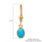 AA Sleeping Beauty Türkis Ohrringe 925 Silber 750 Gelb Vergoldet ca. 1.57 ct