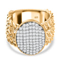 Moissanit Ring 925 Silber 750 Gelbgold Vermeil (Größe 21.00)