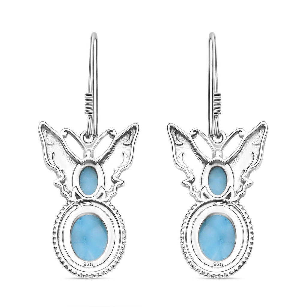 D joy AAA Larimar Ohrringe 925 Silber rhodiniert ca. 6.03 ct