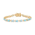AA Natürlicher, äthiopischer Welo Opal Armband ca. 18 cm 925 Silber vergoldet ca. 5,18 ct.