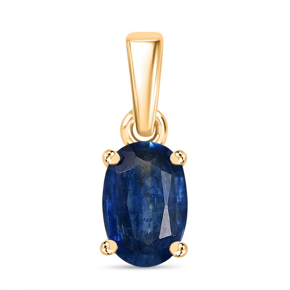 Natürlicher Kaschmir-Kyanit Anhänger 925 Silber vergoldet ca. 0.62 ct