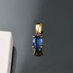 Natürlicher Kaschmir-Kyanit Anhänger 925 Silber vergoldet ca. 0.62 ct