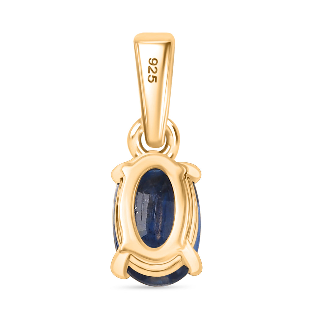 Natürlicher Kaschmir-Kyanit Anhänger 925 Silber vergoldet ca. 0.62 ct