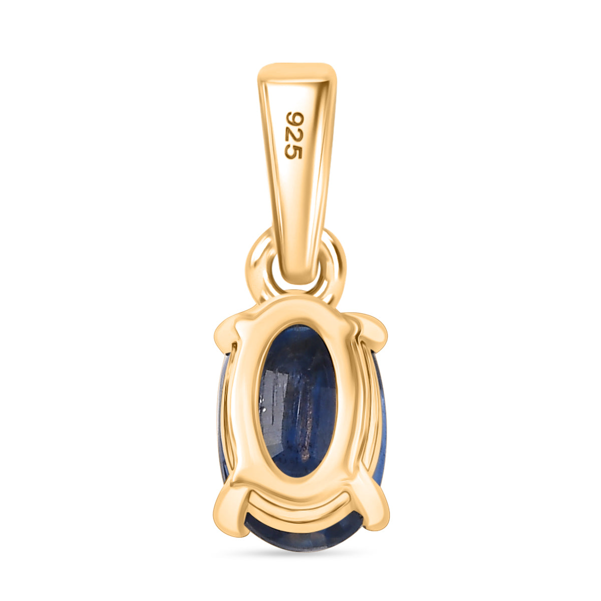 Natürlicher Kaschmir-Kyanit Anhänger 925 Silber vergoldet ca. 0.62 ct
