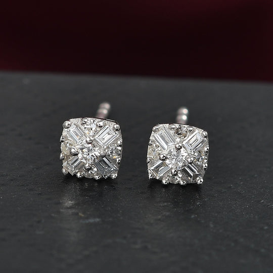 LUXURIANT DIAMOND - Lab Grown Diamant SI-GH Ohrringe 925 Silber Roségold Vermeil ca. 0.25 ct