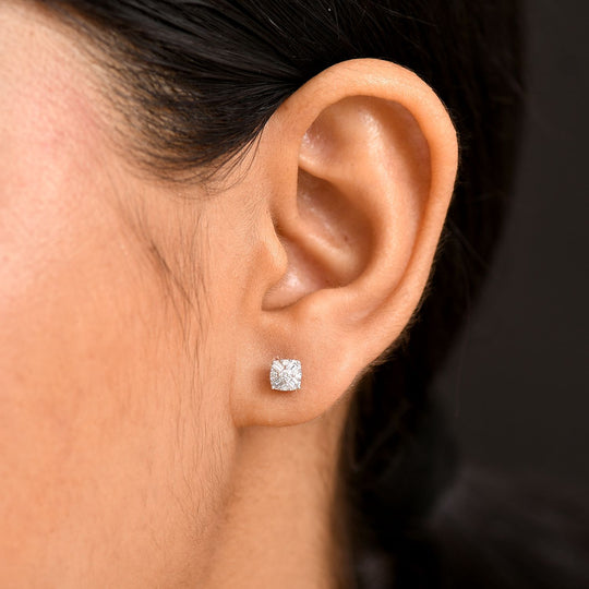 LUXURIANT DIAMOND - Lab Grown Diamant SI-GH Ohrringe 925 Silber Roségold Vermeil ca. 0.25 ct