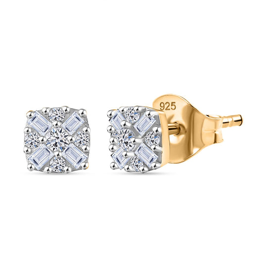 LUXURIANT DIAMOND - Lab Grown Diamant SI-GH Ohrringe 925 Silber Roségold Vermeil ca. 0.25 ct