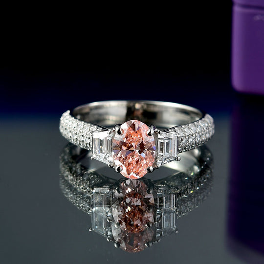 LUXURIANT DIAMOND - Lab Grown Rosa Diamant VS, Lab Grown Diamant VS-EF IGI zertifiziert Ring, 950 Platin (Größe 18.00) ca. 2.00 ct