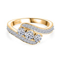 LUXURIANT SI-GH Labor Diamant Ring, 925 Silber 750 Gelbgold Vermeil - 1 ct.