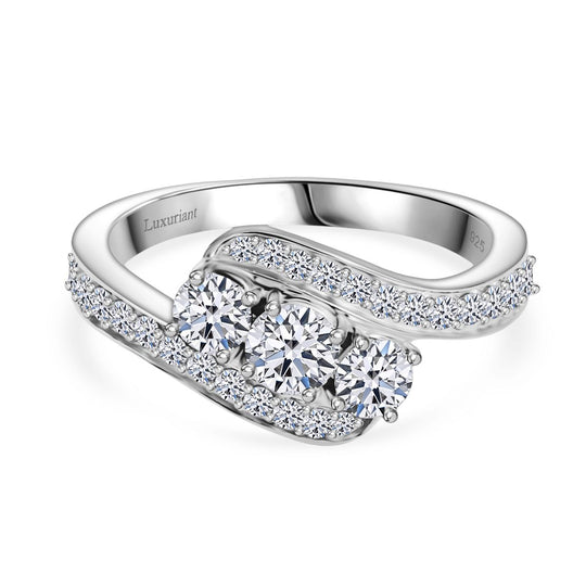 LUXURIANT SI-GH Labor Diamant Ring, 925 Silber 750 Gelbgold Vermeil - 1 ct.