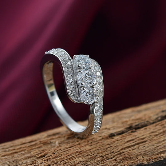 LUXURIANT SI-GH Labor Diamant Ring, 925 Silber 750 Gelbgold Vermeil - 1 ct.