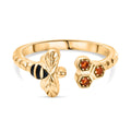 GP Trionfo Queen B Kollektion - AAA Mexikanischer Purpurroter Feueropal, Kanchanaburi Blauer Saphir Ring 925 Silber 750 Gelb Vergoldet (Größe 18.00) ca. 0.06 ct
