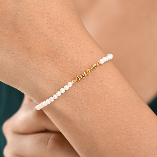 GP Amore Kollektion - Perle, Kanchanaburi Blauer Saphir Armband ca. 19 cm 925 Silber 750 Gelbgold Vermeil
