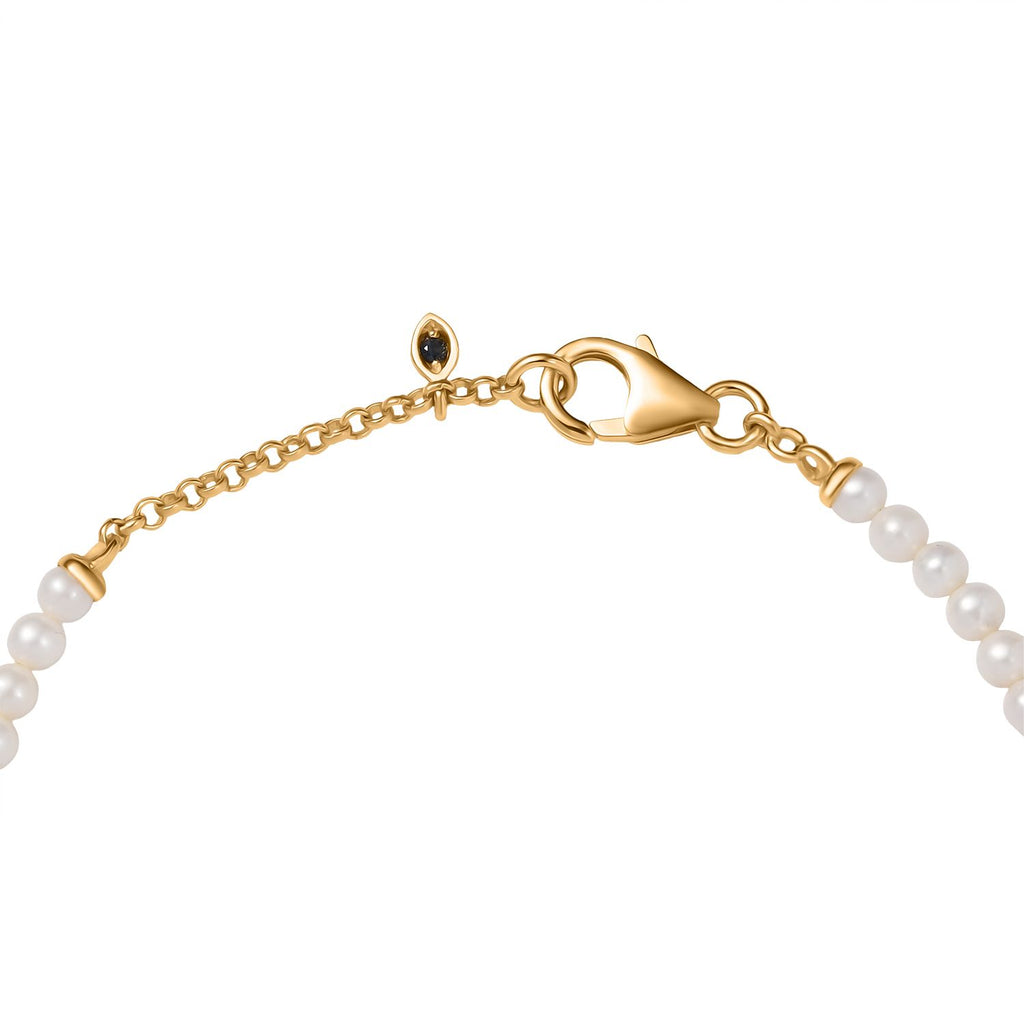 GP Amore Kollektion - Perle, Kanchanaburi Blauer Saphir Armband ca. 19 cm 925 Silber 750 Gelbgold Vermeil